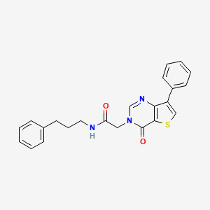 molecular formula C23H21N3O2S B2471724 2-(4-oxo-7-phenylthieno[3,2-d]pyrimidin-3(4H)-yl)-N-(3-phenylpropyl)acetamide CAS No. 1105206-84-5