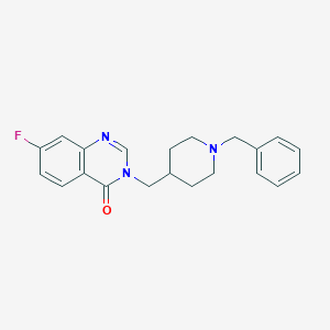 molecular formula C21H22FN3O B2471729 3-[(1-Benzylpiperidin-4-yl)methyl]-7-fluoroquinazolin-4-one CAS No. 2415465-16-4