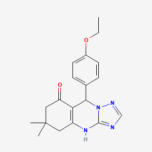 molecular formula C19H22N4O2 B2471730 9-(4-ethoxyphenyl)-6,6-dimethyl-5,6,7,9-tetrahydro-[1,2,4]triazolo[5,1-b]quinazolin-8(4H)-one CAS No. 587008-19-3