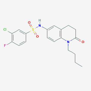 molecular formula C19H20ClFN2O3S B2471732 N-(1-丁基-2-氧代-1,2,3,4-四氢喹啉-6-基)-3-氯-4-氟苯磺酰胺 CAS No. 954614-48-3