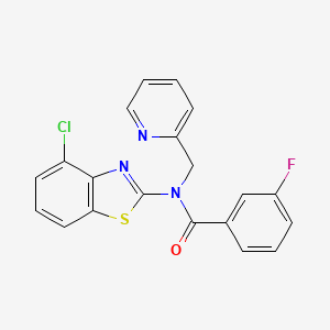 molecular formula C20H13ClFN3OS B2471738 N-(4-氯苯并[d]噻唑-2-基)-3-氟-N-(吡啶-2-基甲基)苯甲酰胺 CAS No. 941926-03-0