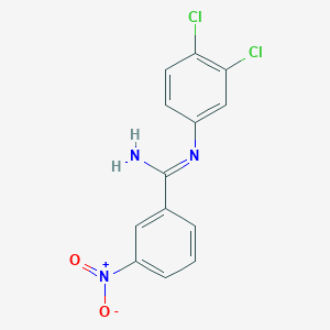 molecular formula C13H9Cl2N3O2 B2471751 N-(3,4-dichlorophenyl)-3-nitrobenzenecarboximidamide CAS No. 339009-87-9