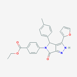 ethyl 4-(3-(2-furyl)-4-(4-methylphenyl)-6-oxo-4,6-dihydropyrrolo[3,4-c]pyrazol-5(1H)-yl)benzoate