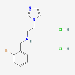molecular formula C12H16BrCl2N3 B2471761 [(2-溴苯基)甲基][2-(1H-咪唑-1-基)乙基]胺二盐酸盐 CAS No. 1864074-84-9