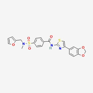 molecular formula C23H19N3O6S2 B2471763 N-(4-(苯并[d][1,3]二氧杂环-5-基)噻唑-2-基)-4-(N-(呋喃-2-基甲基)-N-甲基磺酰胺)苯甲酰胺 CAS No. 899735-15-0
