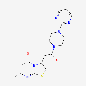 molecular formula C17H20N6O2S B2471764 7-methyl-3-(2-oxo-2-(4-(pyrimidin-2-yl)piperazin-1-yl)ethyl)-2H-thiazolo[3,2-a]pyrimidin-5(3H)-one CAS No. 946237-62-3
