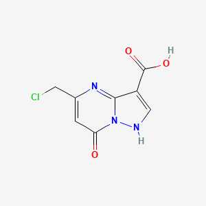 molecular formula C8H6ClN3O3 B2471767 5-(Chloromethyl)-7-hydroxypyrazolo[1,5-a]pyrimidine-3-carboxylic acid CAS No. 2092163-99-8
