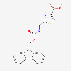 molecular formula C20H16N2O4S B2471768 2-[(({[(9H-フルオレン-9-イル)メトキシ]カルボニル}アミノ)メチル]-1,3-チアゾール-4-カルボン酸 CAS No. 182120-85-0