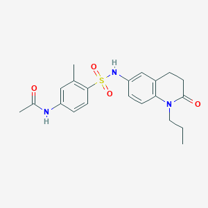 molecular formula C21H25N3O4S B2471775 N-(3-methyl-4-(N-(2-oxo-1-propyl-1,2,3,4-tetrahydroquinolin-6-yl)sulfamoyl)phenyl)acetamide CAS No. 941954-78-5