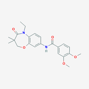 N-(5-ethyl-3,3-dimethyl-4-oxo-2,3,4,5-tetrahydro-1,5-benzoxazepin-8-yl)-3,4-dimethoxybenzamide