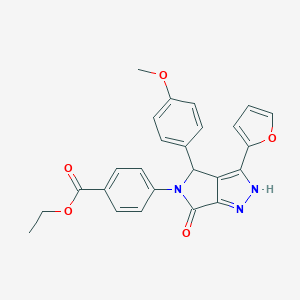 ethyl 4-(3-(2-furyl)-4-(4-methoxyphenyl)-6-oxo-4,6-dihydropyrrolo[3,4-c]pyrazol-5(1H)-yl)benzoate