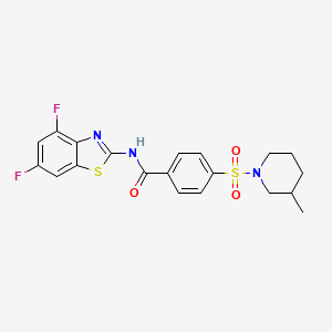 molecular formula C20H19F2N3O3S2 B2471784 N-(4,6-difluorobenzo[d]thiazol-2-yl)-4-((3-methylpiperidin-1-yl)sulfonyl)benzamide CAS No. 896675-66-4