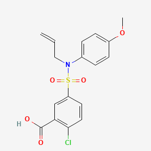 molecular formula C17H16ClNO5S B2471785 5-[Allyl-(4-methoxy-phenyl)-sulfamoyl]-2-chloro-benzoic acid CAS No. 438030-75-2