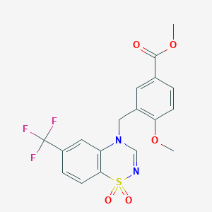 methyl 3-{[1,1-dioxido-6-(trifluoromethyl)-4H-1,2,4-benzothiadiazin-4-yl]methyl}-4-methoxybenzoate