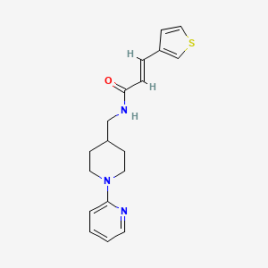 (E)-N-((1-(pyridin-2-yl)piperidin-4-yl)methyl)-3-(thiophen-3-yl)acrylamide