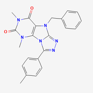 molecular formula C22H20N6O2 B2471809 5-苄基-1,3-二甲基-8-(4-甲基苯基)嘌呤[8,9-c][1,2,4]三唑-2,4-二酮 CAS No. 921513-05-5