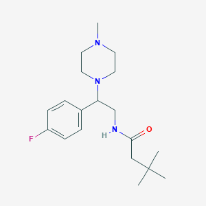 molecular formula C19H30FN3O B2471813 N-(2-(4-fluorophenyl)-2-(4-methylpiperazin-1-yl)ethyl)-3,3-dimethylbutanamide CAS No. 906160-09-6