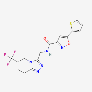 5-(thiophen-2-yl)-N-((6-(trifluoromethyl)-5,6,7,8-tetrahydro-[1,2,4]triazolo[4,3-a]pyridin-3-yl)methyl)isoxazole-3-carboxamide