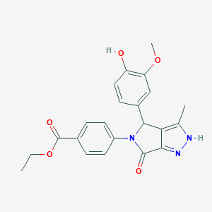 ethyl 4-[4-(4-hydroxy-3-methoxyphenyl)-3-methyl-6-oxo-4,6-dihydropyrrolo[3,4-c]pyrazol-5(1H)-yl]benzoate