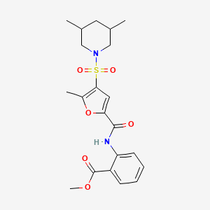 molecular formula C21H26N2O6S B2471837 Methyl 2-(4-((3,5-dimethylpiperidin-1-yl)sulfonyl)-5-methylfuran-2-carboxamido)benzoate CAS No. 1207052-29-6