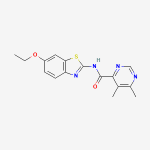 molecular formula C16H16N4O2S B2471840 N-(6-Ethoxy-1,3-benzothiazol-2-yl)-5,6-dimethylpyrimidine-4-carboxamide CAS No. 2415534-50-6