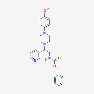 Benzyl (2-(4-(4-methoxyphenyl)piperazin-1-yl)-2-(pyridin-3-yl)ethyl)carbamate