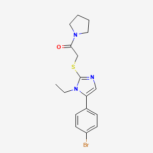 2-((5-(4-bromophenyl)-1-ethyl-1H-imidazol-2-yl)thio)-1-(pyrrolidin-1-yl)ethanone