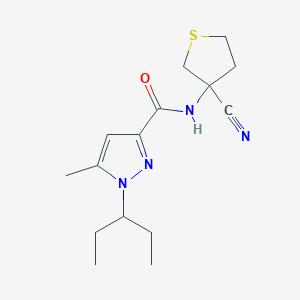 molecular formula C15H22N4OS B2471856 N-(3-cyanothiolan-3-yl)-5-methyl-1-(pentan-3-yl)-1H-pyrazole-3-carboxamide CAS No. 1796995-95-3