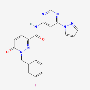N-(6-(1H-pyrazol-1-yl)pyrimidin-4-yl)-1-(3-fluorobenzyl)-6-oxo-1,6-dihydropyridazine-3-carboxamide