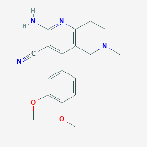 2-Amino-4-(3,4-dimethoxyphenyl)-6-methyl-5,6,7,8-tetrahydro-1,6-naphthyridine-3-carbonitrile