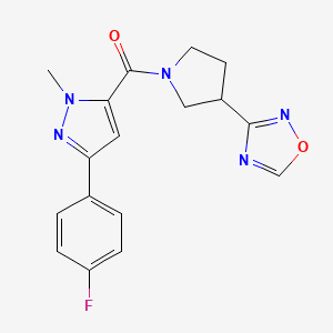 (3-(1,2,4-oxadiazol-3-yl)pyrrolidin-1-yl)(3-(4-fluorophenyl)-1-methyl-1H-pyrazol-5-yl)methanone