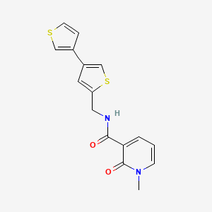 1-Methyl-2-oxo-N-[(4-thiophen-3-ylthiophen-2-yl)methyl]pyridine-3-carboxamide