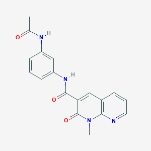 N-(3-acetamidophenyl)-1-methyl-2-oxo-1,2-dihydro-1,8-naphthyridine-3-carboxamide