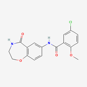 5-chloro-2-methoxy-N-(5-oxo-2,3,4,5-tetrahydrobenzo[f][1,4]oxazepin-7-yl)benzamide