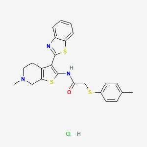 N-(3-(benzo[d]thiazol-2-yl)-6-methyl-4,5,6,7-tetrahydrothieno[2,3-c]pyridin-2-yl)-2-(p-tolylthio)acetamide hydrochloride