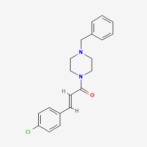 molecular formula C20H21ClN2O B2471897 (2E)-1-(4-benzylpiperazin-1-yl)-3-(4-chlorophenyl)prop-2-en-1-one CAS No. 322763-77-9