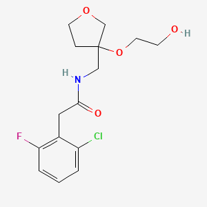 molecular formula C15H19ClFNO4 B2471900 2-(2-chloro-6-fluorophenyl)-N-((3-(2-hydroxyethoxy)tetrahydrofuran-3-yl)methyl)acetamide CAS No. 2320179-19-7
