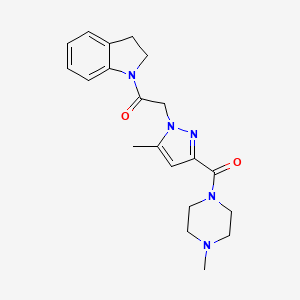 1-(indolin-1-yl)-2-(5-methyl-3-(4-methylpiperazine-1-carbonyl)-1H-pyrazol-1-yl)ethanone