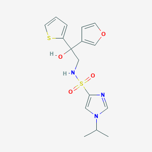 N-(2-(furan-3-yl)-2-hydroxy-2-(thiophen-2-yl)ethyl)-1-isopropyl-1H-imidazole-4-sulfonamide