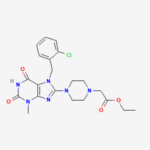 ethyl 2-(4-(7-(2-chlorobenzyl)-3-methyl-2,6-dioxo-2,3,6,7-tetrahydro-1H-purin-8-yl)piperazin-1-yl)acetate