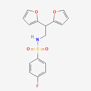 N-(2,2-di(furan-2-yl)ethyl)-4-fluorobenzenesulfonamide
