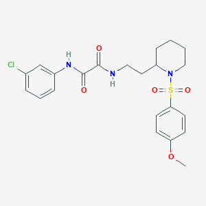 molecular formula C22H26ClN3O5S B2471920 N1-(3-氯苯基)-N2-(2-(1-((4-甲氧苯基)磺酰基)哌啶-2-基)乙基)草酰胺 CAS No. 898415-47-9
