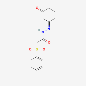 2-(4-methylphenyl)sulfonyl-N-[(Z)-(3-oxocyclohexylidene)amino]acetamide
