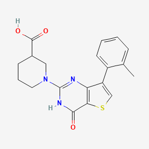 1-(4-Oxo-7-(o-tolyl)-3,4-dihydrothieno[3,2-d]pyrimidin-2-yl)piperidine-3-carboxylic acid