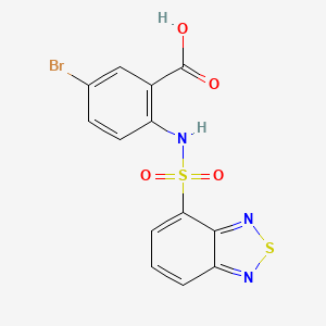 molecular formula C13H8BrN3O4S2 B2471932 2-[(2,1,3-Benzothiadiazol-4-ylsulfonyl)amino]-5-bromobenzoic acid CAS No. 312742-11-3