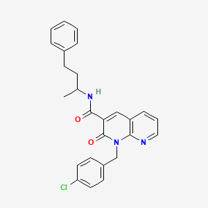 molecular formula C26H24ClN3O2 B2471937 1-(4-chlorobenzyl)-2-oxo-N-(4-phenylbutan-2-yl)-1,2-dihydro-1,8-naphthyridine-3-carboxamide CAS No. 1005301-64-3