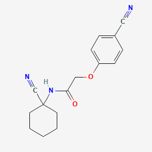 molecular formula C16H17N3O2 B2471946 N-(1-cyanocyclohexyl)-2-(4-cyanophenoxy)acetamide CAS No. 940235-61-0