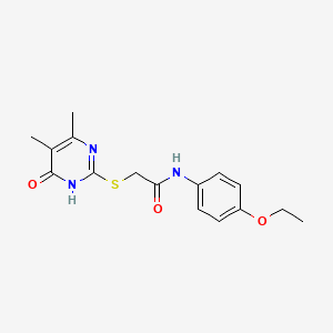 molecular formula C16H19N3O3S B2471955 2-(5,6-二甲基-4-氧代嘧啶-2-基硫代)-N-(4-乙氧苯基)乙酰胺 CAS No. 728032-44-8