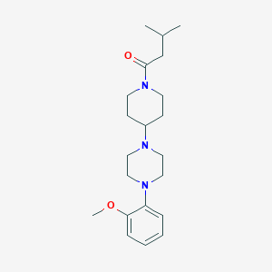 molecular formula C21H33N3O2 B247196 1-(2-Methoxyphenyl)-4-[1-(3-methylbutanoyl)-4-piperidinyl]piperazine 