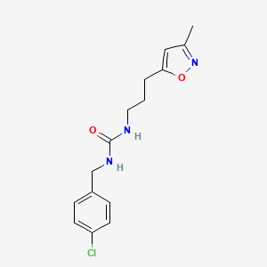 molecular formula C15H18ClN3O2 B2471965 1-(4-Chlorobenzyl)-3-(3-(3-methylisoxazol-5-yl)propyl)urea CAS No. 2034509-86-7